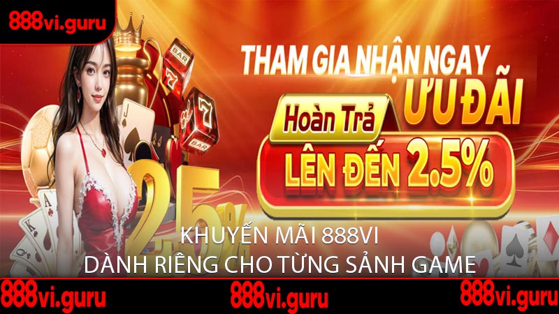 Khuyến Mãi 888vi Dành Riêng Cho Từng Sảnh Game